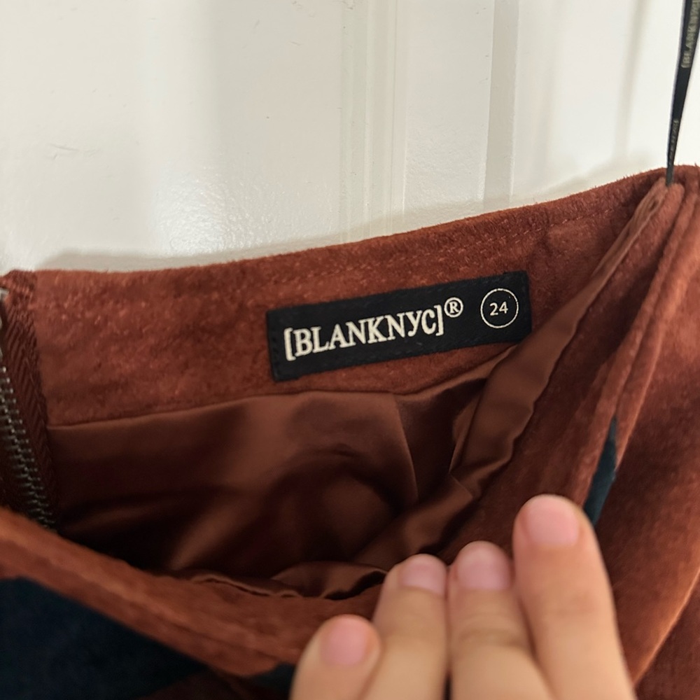 BlankNYC Suede Patchwork Mini Skirt - image 3
